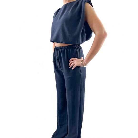 NEW BISHOP + YOUNG women's serafina blue top in navy blue - Picture 3 of 5
